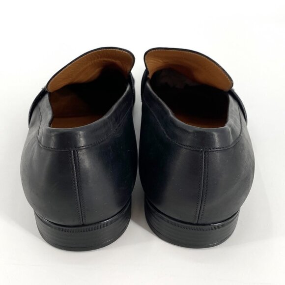 GUCCI Black Leather Interlocking G 256600 Slip On Formal Loafer Classic 9 Shoes - Picture 10 of 12